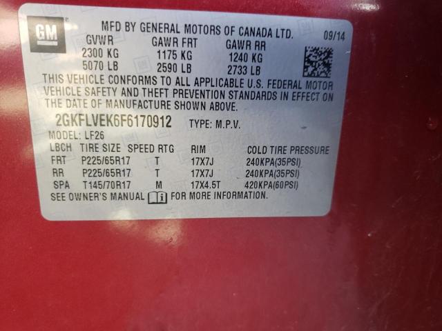 Photo 10 from auction – 2015 GMC TERRAIN SL with VIN 2GKFLVEK6F6170912