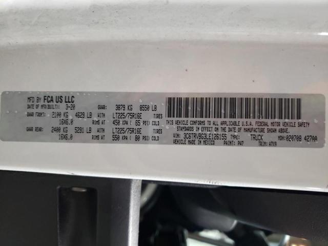 Photo 10 from auction – 2020 RAM PROMASTER with VIN 3C6TRVBG3LE126155