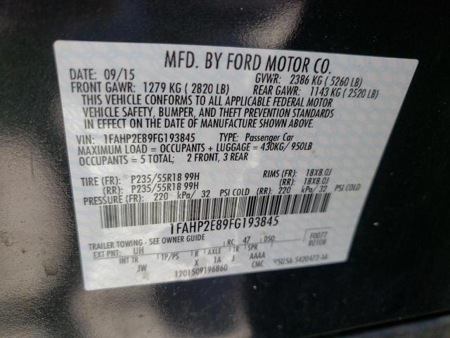 Photo 10 from auction – 2015 FORD TAURUS SEL with VIN 1FAHP2E89FG193845