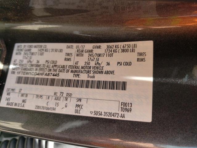 Photo 10 from auction – 2017 FORD F150 SUPER with VIN 1FTEW1CG4HFA87445