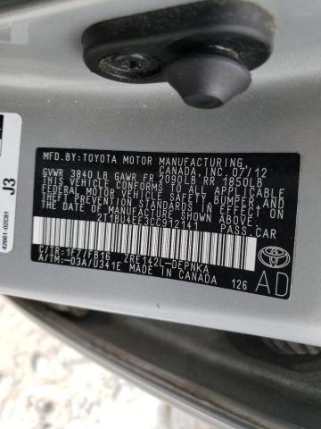 Photo 10 from auction – 2012 TOYOTA COROLLA with VIN 2T1BU4EE3CC912141