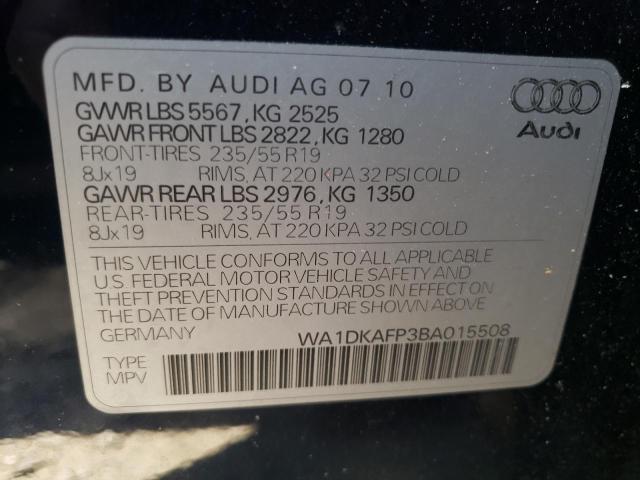 Photo 10 from auction – 2011 AUDI Q5 PREMIUM with VIN WA1DKAFP3BA015508