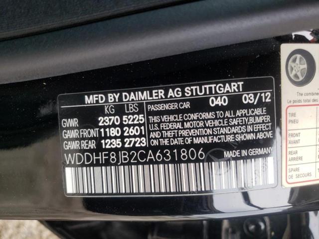 Photo 10 from auction – 2012 MERCEDES-BENZ E 350 4MAT with VIN WDDHF8JB2CA631806