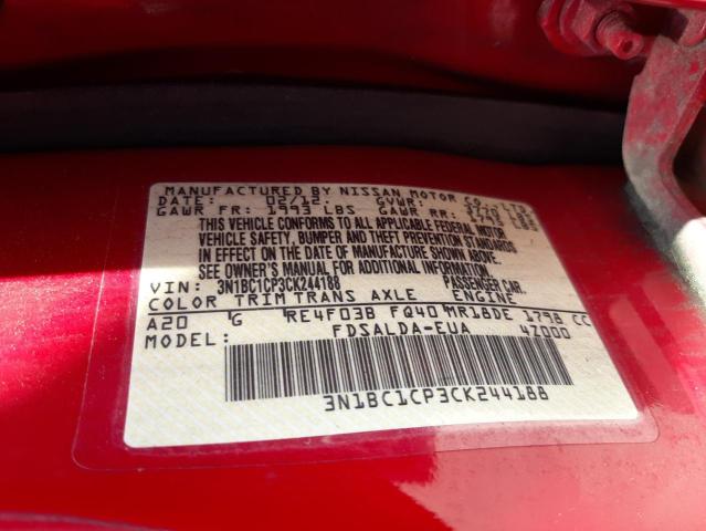 Photo 10 from auction – 2012 NISSAN VERSA S with VIN 3N1BC1CP3CK244188