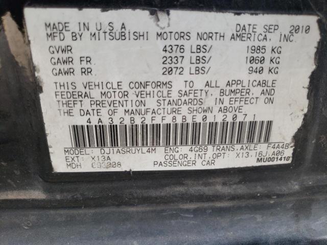 Photo 10 from auction – 2011 MITSUBISHI GALANT FE with VIN 4A32B2FF8BE012071