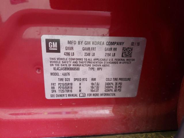 Photo 10 from auction – 2019 BUICK ENCORE PRE with VIN KL4CJASB9KB868580