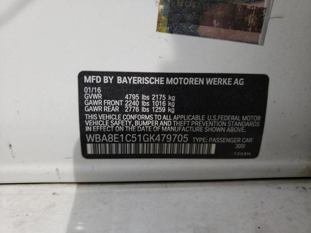 Photo 10 from auction – 2016 BMW 330E with VIN WBA8E1C51GK479705