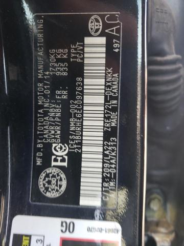 Photo 10 from auction – 2014 TOYOTA COROLLA L with VIN 2T1BURHE6EC097638