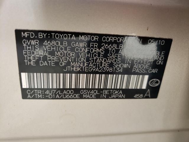 Photo 10 from auction – 2010 LEXUS ES 350 with VIN JTHBK1EG9A2398134