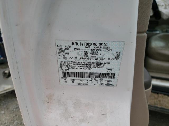 Photo 10 from auction – 2008 FORD ESCAPE XLT with VIN 1FMCU03128KA04567
