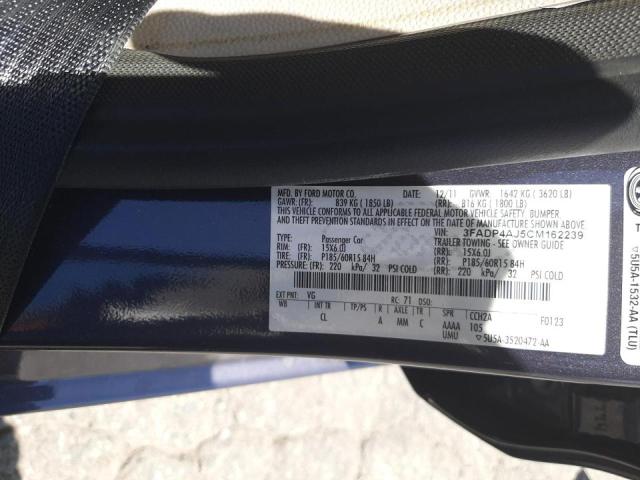 Photo 10 from auction – 2012 FORD FIESTA S with VIN 3FADP4AJ5CM162239
