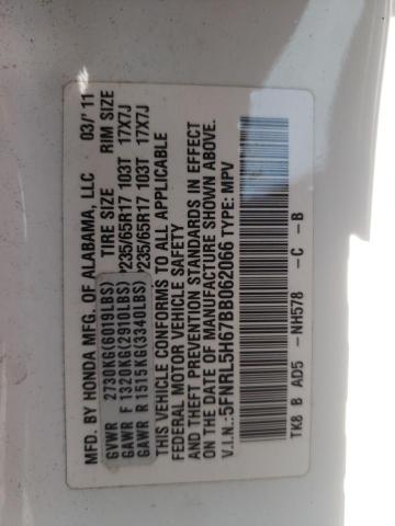 Photo 10 from auction – 2011 HONDA ODYSSEY EX with VIN 5FNRL5H67BB062066