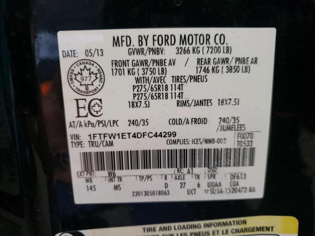 Photo 10 from auction – 2013 FORD F150 SUPER with VIN 1FTFW1ET4DFC44299