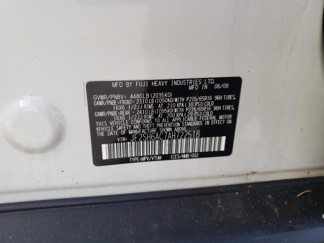 Photo 10 from auction – 2010 SUBARU FORESTER with VIN JF2SH6AC7AH722518