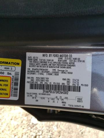 Photo 10 from auction – 2013 FORD FUSION SE with VIN 3FA6P0LU7DR264302