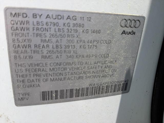 Photo 10 from auction – 2013 AUDI Q7 PREMIUM with VIN WA1LGAFE3DD008040
