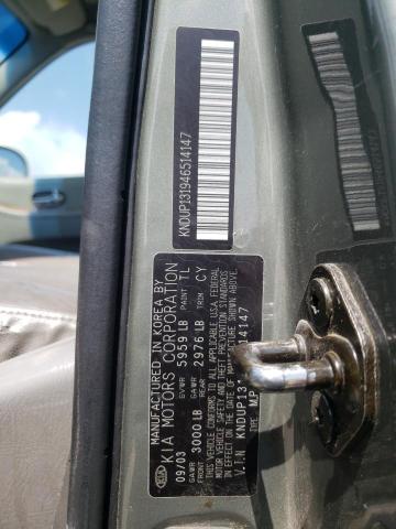 Photo 10 from auction – 2004 KIA SEDONA EX with VIN KNDUP131946514147