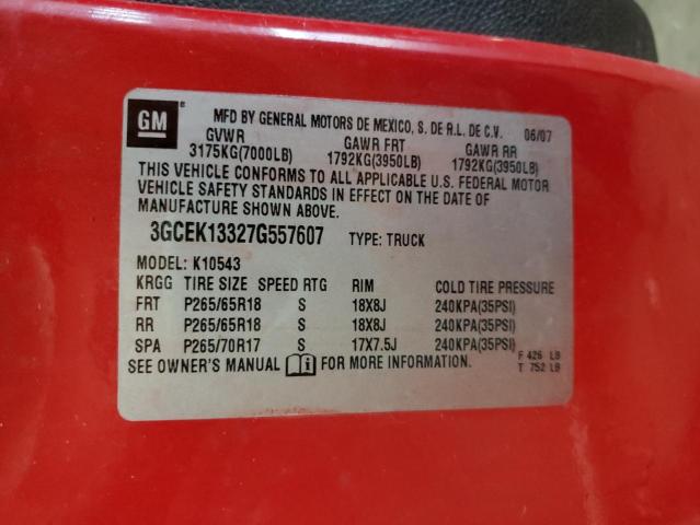 Photo 10 from auction – 2007 CHEVROLET SILVERADO with VIN 3GCEK13327G557607