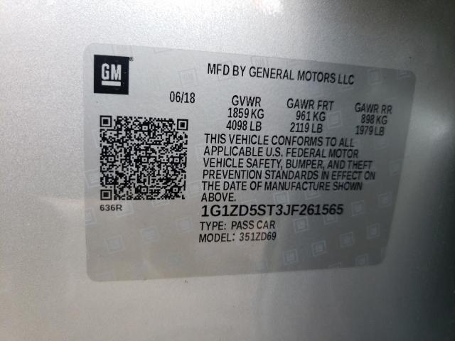 Photo 10 from auction – 2018 CHEVROLET MALIBU LT with VIN 1G1ZD5ST3JF261565