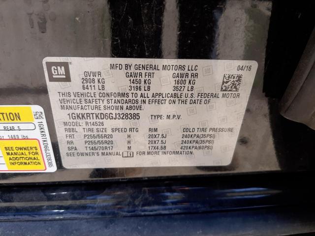 Photo 10 from auction – 2016 GMC ACADIA DEN with VIN 1GKKRTKD6GJ328385