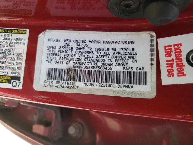 Photo 10 from auction – 2005 TOYOTA COROLLA CE with VIN 1NXBR32E65Z508459