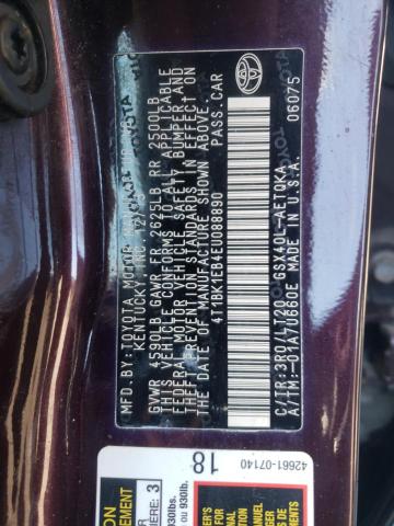 Photo 10 from auction – 2014 TOYOTA AVALON BAS with VIN 4T1BK1EB4EU088890