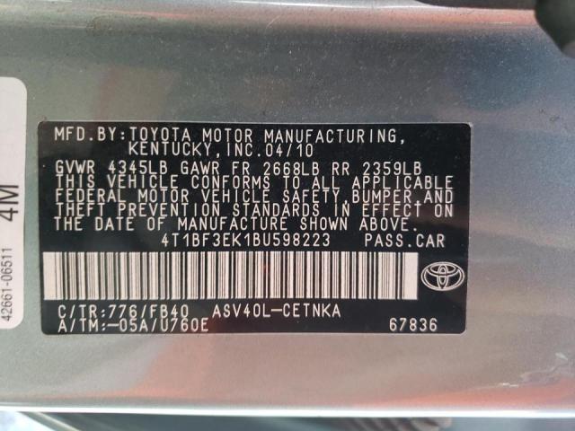 Photo 10 from auction – 2011 TOYOTA CAMRY BASE with VIN 4T1BF3EK1BU598223