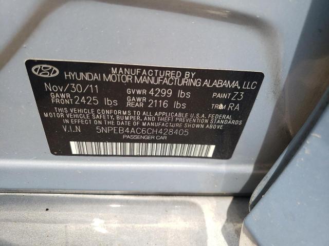 Photo 10 from auction – 2012 HYUNDAI SONATA GLS with VIN 5NPEB4AC6CH428405