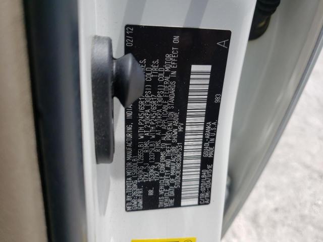 Photo 10 from auction – 2012 TOYOTA HIGHLANDER with VIN 5TDZK3EH8CS067531