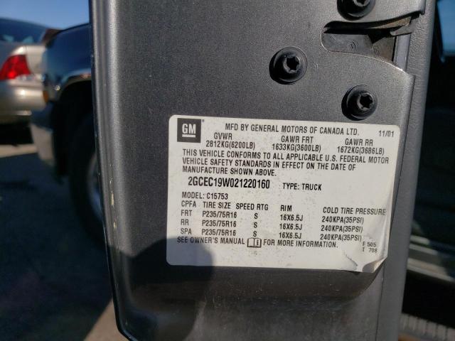 Photo 10 from auction – 2002 CHEVROLET SILVERADO with VIN 2GCEC19W021220160