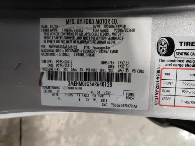 Photo 10 from auction – 2010 MERCURY MILAN PREM with VIN 3MEHM0JG5AR648128