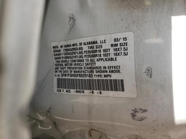 Photo 10 from auction – 2015 HONDA PILOT EXL with VIN 5FNYF3H55FB029183