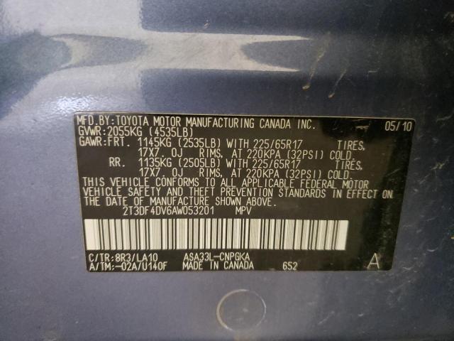 Photo 10 from auction – 2010 TOYOTA RAV4 LIMIT with VIN 2T3DF4DV6AW053201