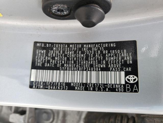 Photo 10 from auction – 2015 TOYOTA COROLLA L with VIN 5YFBURHE8FP348984