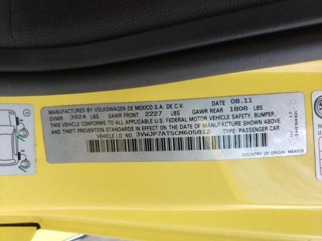 Photo 10 from auction – 2012 VOLKSWAGEN BEETLE with VIN 3VWJP7AT5CM605812