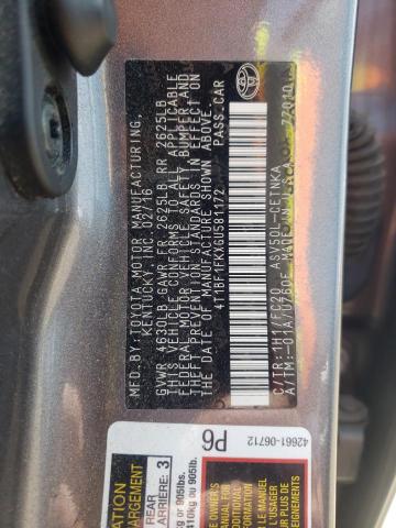 Photo 10 from auction – 2016 TOYOTA CAMRY LE with VIN 4T1BF1FKXGU581172