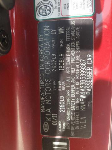 Photo 10 from auction – 2011 KIA FORTE with VIN KNAFW4A33B5399367