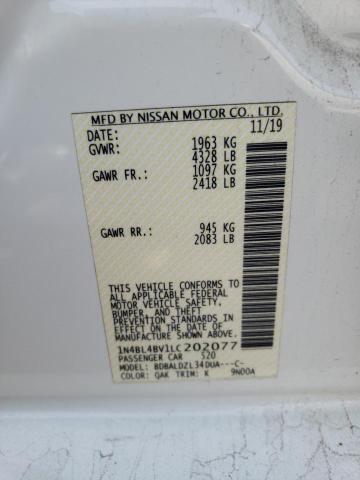 Photo 10 from auction – 2020 NISSAN ALTIMA S with VIN 1N4BL4BV1LC202077