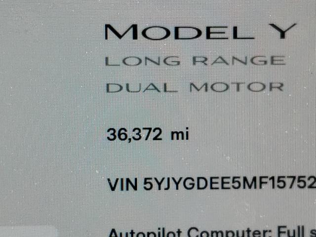 Photo 8 from auction – 2021 TESLA MODEL Y with VIN 5YJYGDEE5MF157525