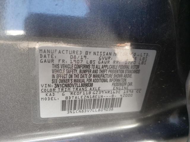 Photo 10 from auction – 2020 NISSAN VERSA S with VIN 3N1CN8DV7LL809038