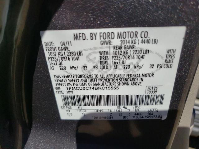 Photo 10 from auction – 2011 FORD ESCAPE XLS with VIN 1FMCU0C74BKC15555