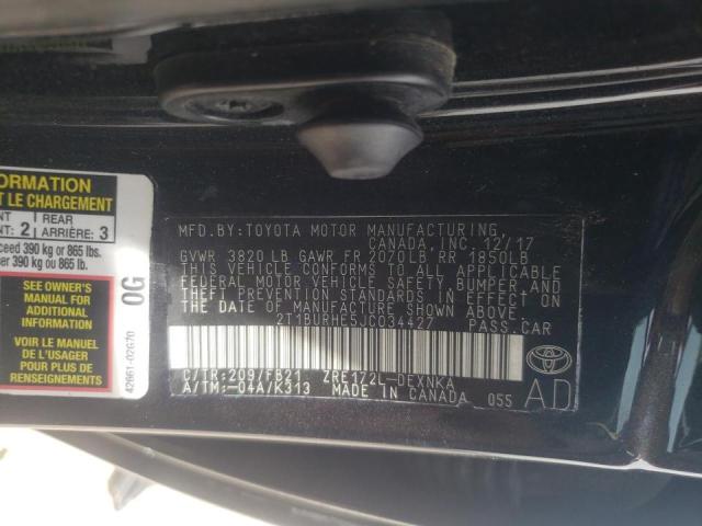 Photo 10 from auction – 2018 TOYOTA COROLLA L with VIN 2T1BURHE5JC034427