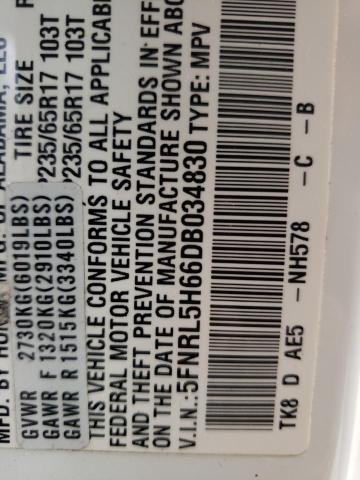 Photo 10 from auction – 2013 HONDA ODYSSEY EX with VIN 5FNRL5H66DB034830