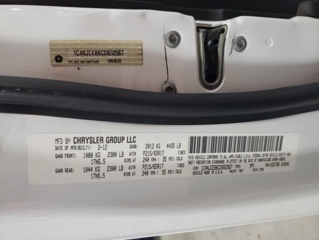 Photo 10 from auction – 2012 JEEP COMPASS LA with VIN 1C4NJCEB6CD652567