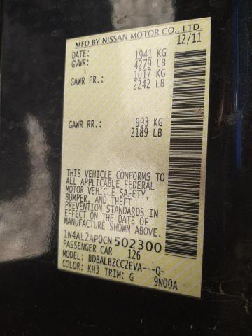 Photo 10 from auction – 2012 NISSAN ALTIMA BAS with VIN 1N4AL2AP0CN502300