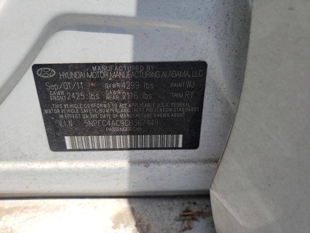 Photo 10 from auction – 2012 HYUNDAI SONATA SE with VIN 5NPEC4AC9CH367449