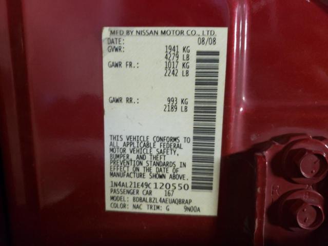 Photo 10 from auction – 2009 NISSAN ALTIMA 2.5 with VIN 1N4AL21E49C120550