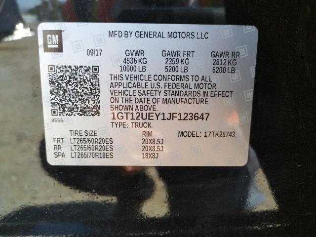 Photo 10 from auction – 2018 GMC SIERRA K25 with VIN 1GT12UEY1JF123647