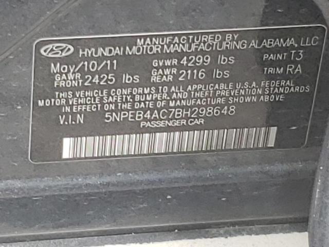 Photo 10 from auction – 2011 HYUNDAI SONATA GLS with VIN 5NPEB4AC7BH298648