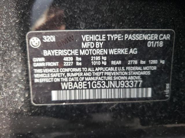 Photo 10 from auction – 2018 BMW 320 I with VIN WBA8E1G53JNU93377